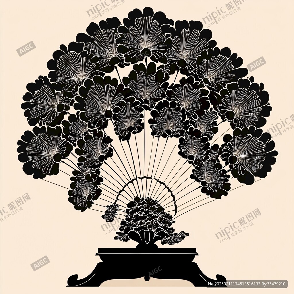 折扇格柵插畫
