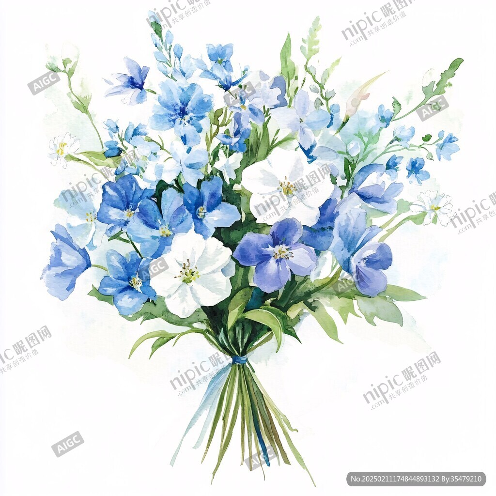 藍鈴花手繪花朵