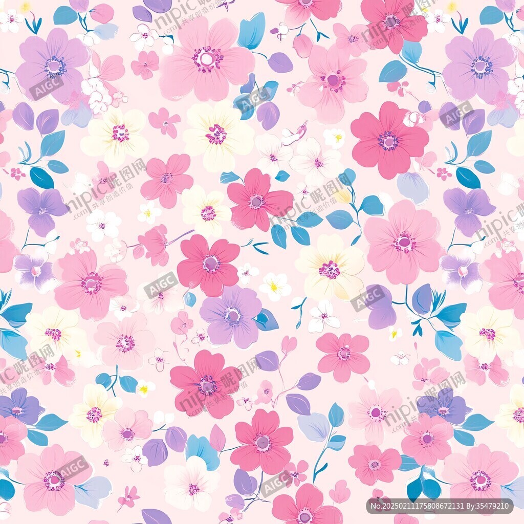 粉色小花底紋背景