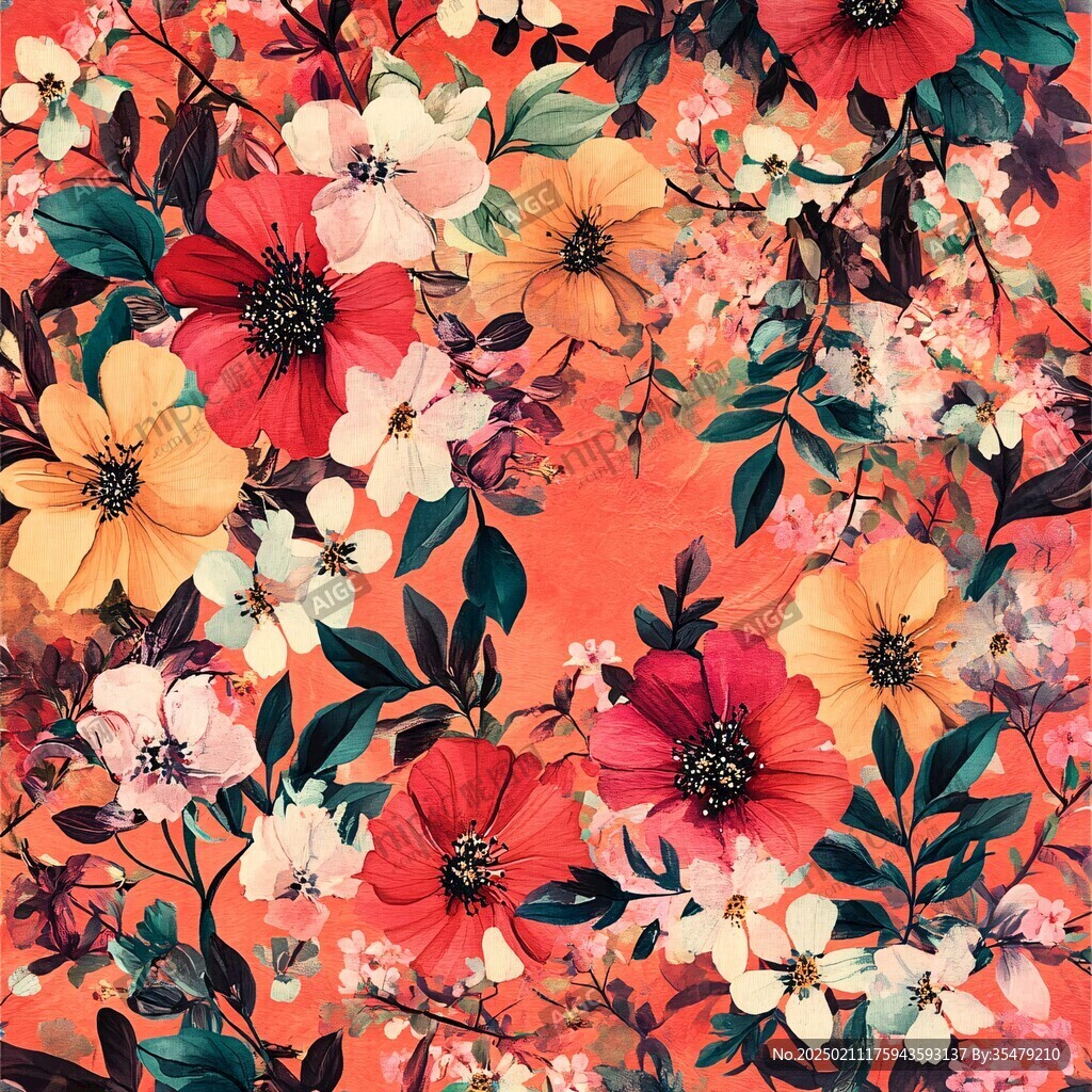 數(shù)碼印花圖案花卉