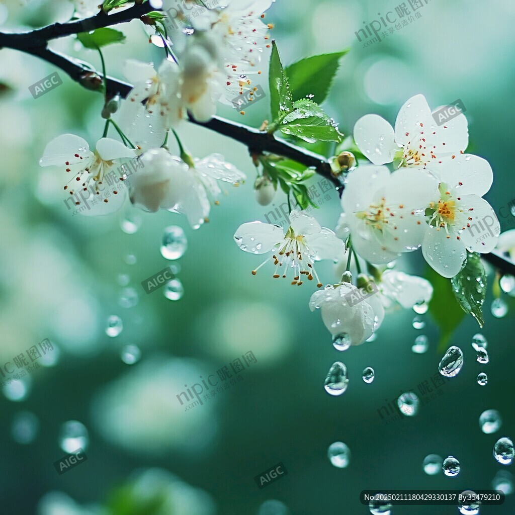 鮮花雨中花朵