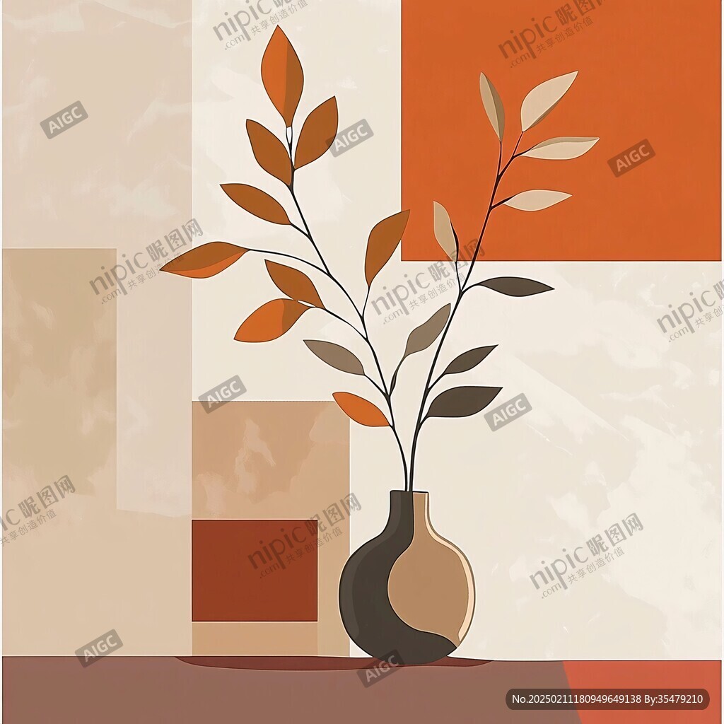 簡(jiǎn)約花瓶裝飾畫(huà)