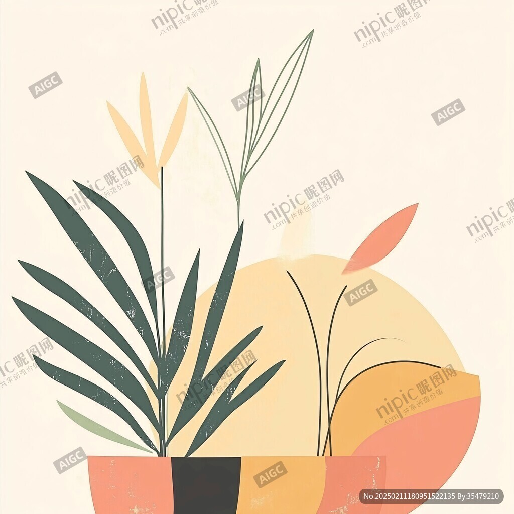 植物扁平插畫