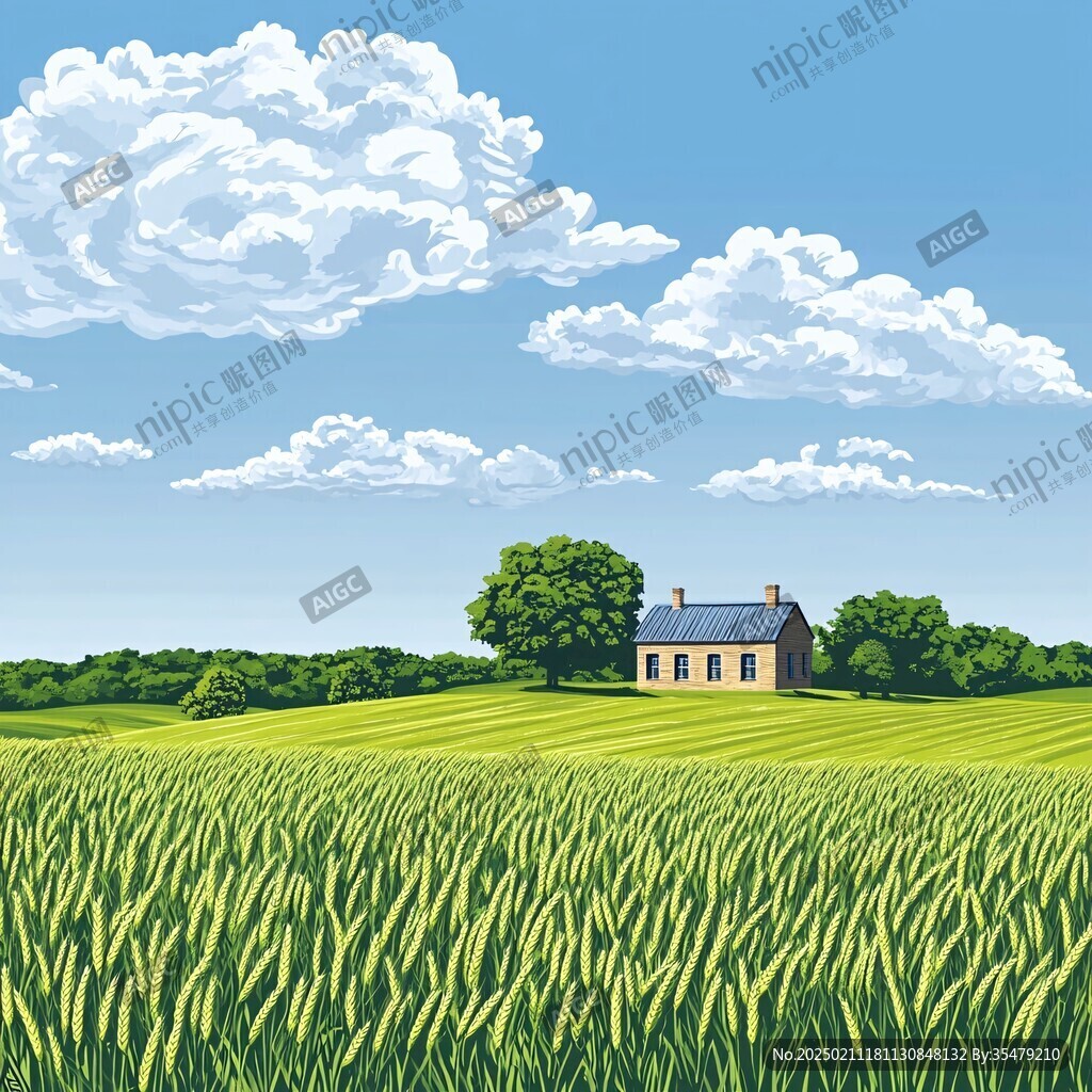 麥田中的小屋