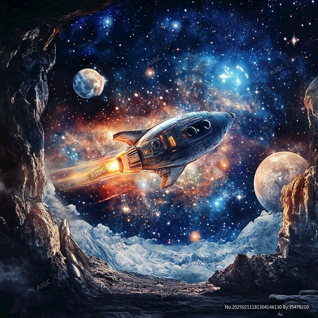 3d宇宙壁畫