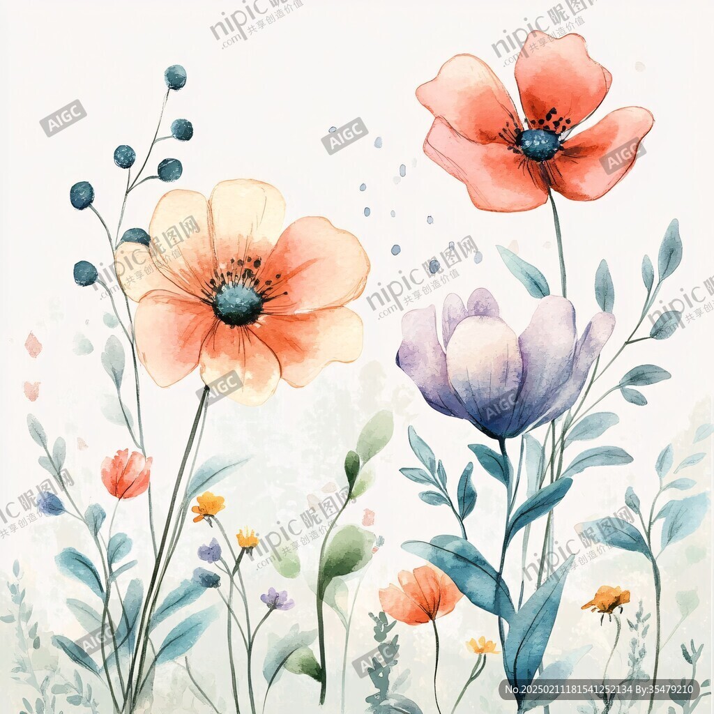 銀蓮花插畫