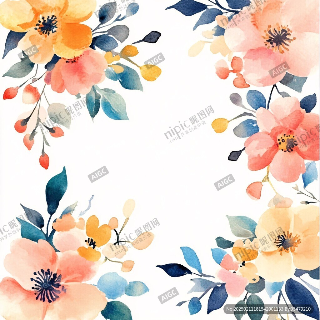 異形kt板水彩花朵