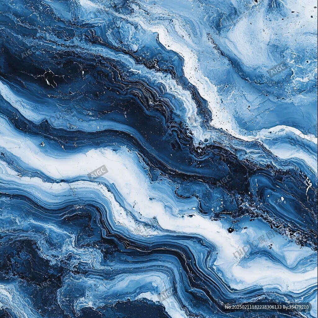 藍(lán)色流體創(chuàng)意抽象畫
