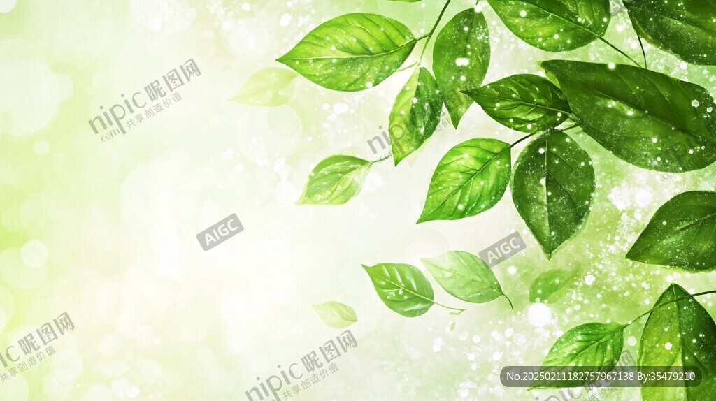 唯美綠葉背景