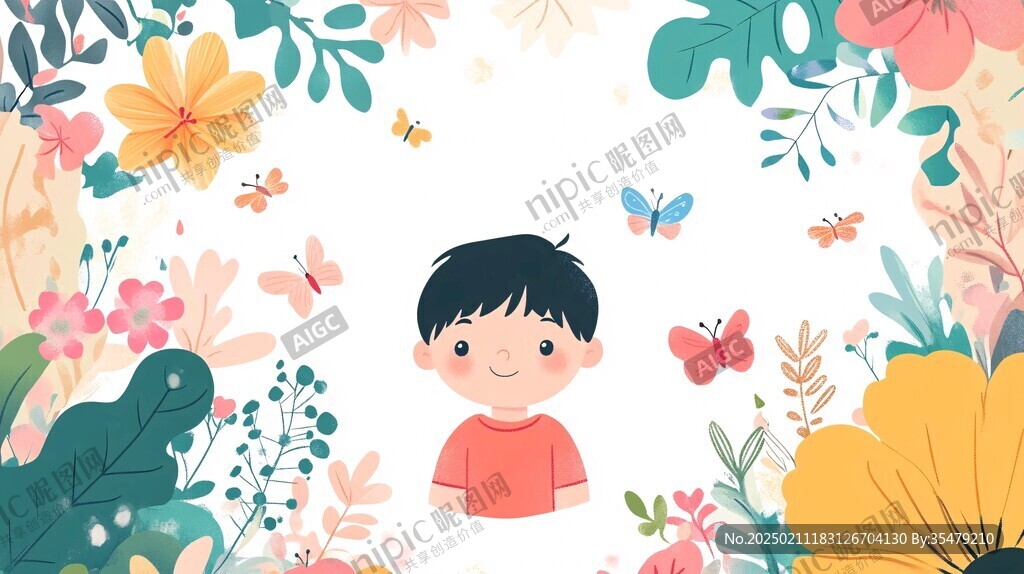 兒童扁平插畫
