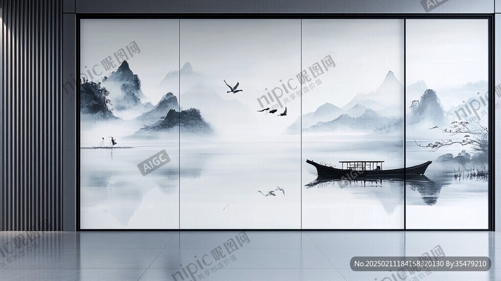 巨幅現(xiàn)代山水屏風(fēng)