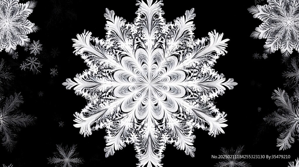 雪花印染圖