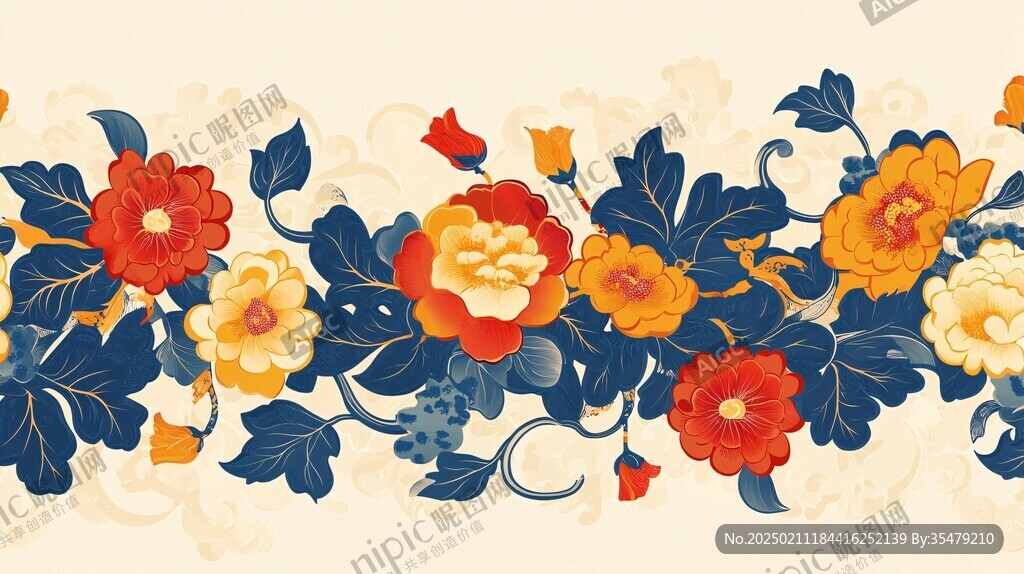 手繪創(chuàng)意百花壁紙