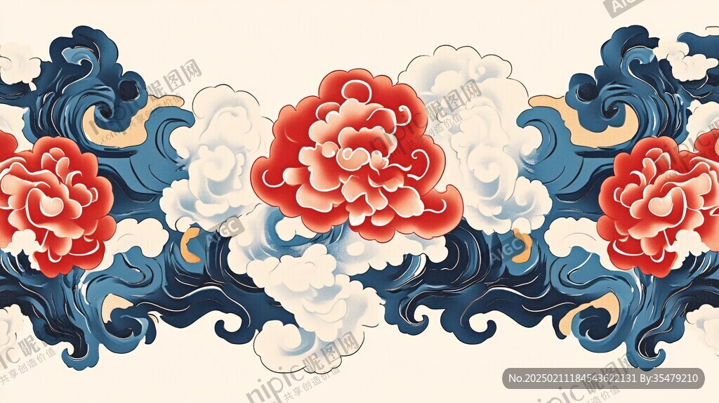 清朝云圖高端云紋裝飾