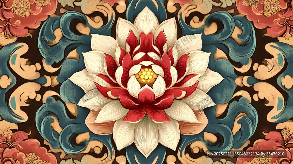 蓮花吉祥紋理