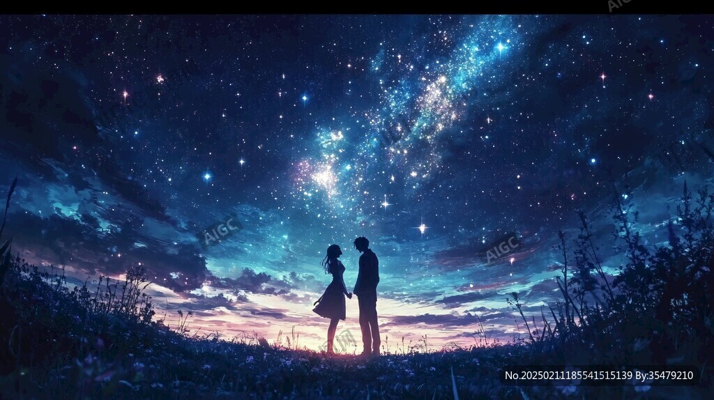 情侶看流星雨