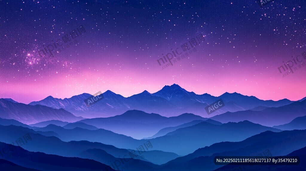 藍(lán)調(diào)遠(yuǎn)山背景