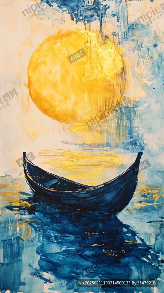 月夜油畫