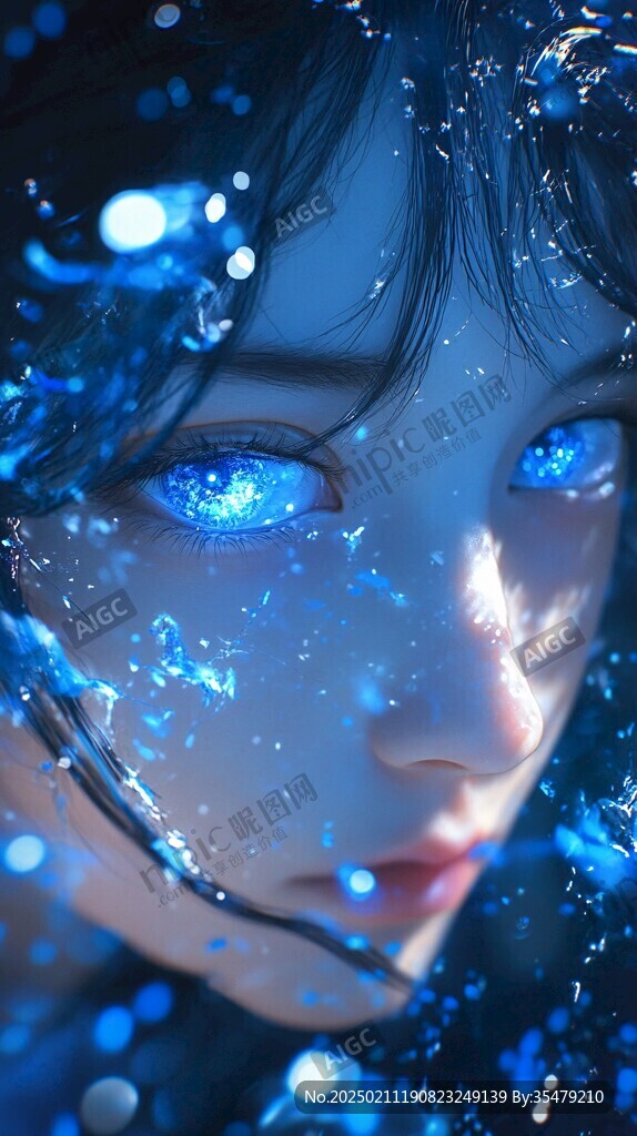 夢(mèng)幻唯美藍(lán)色系少女