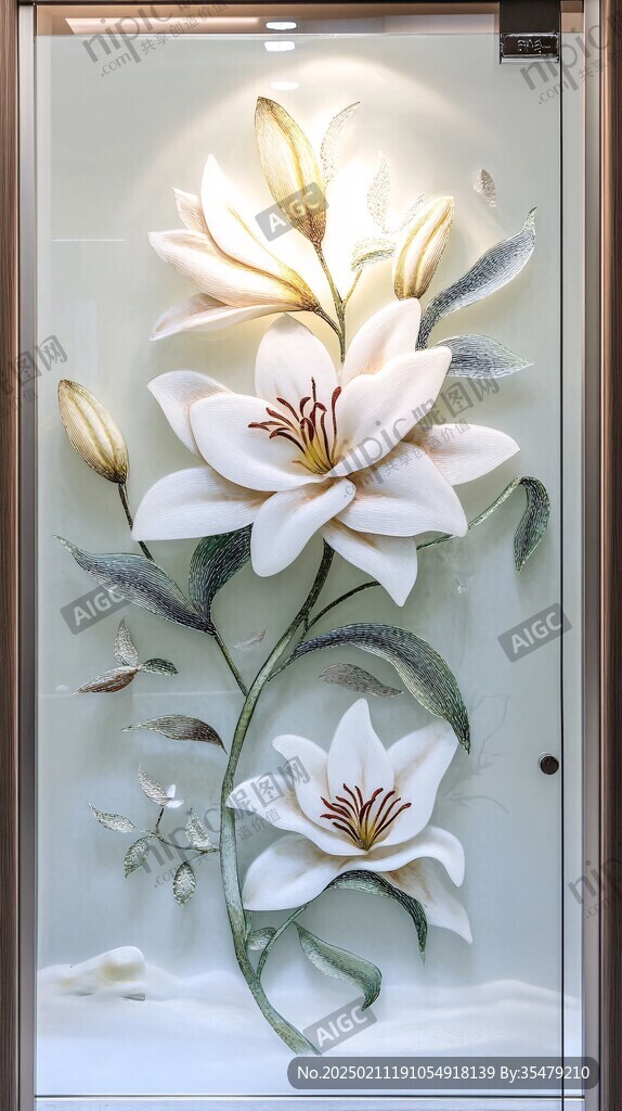 荷花藝術(shù)玻璃