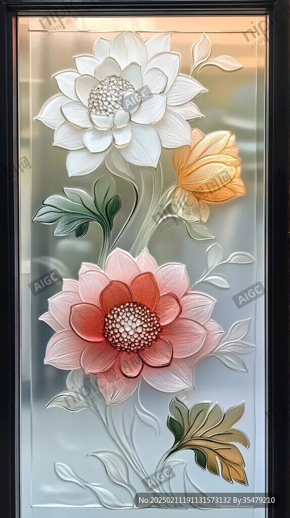 藝術玻璃手繪花卉