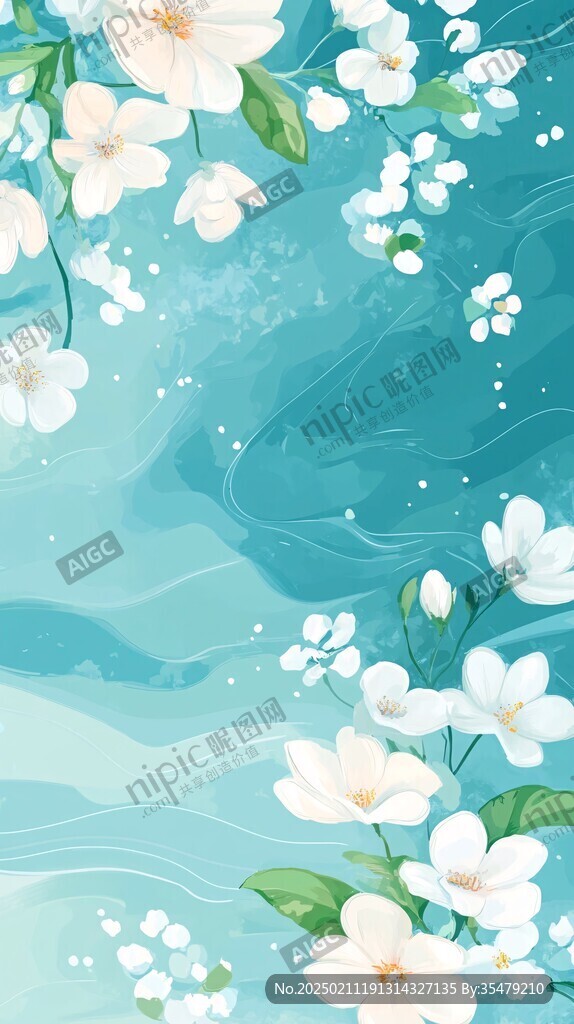 插畫茉莉花