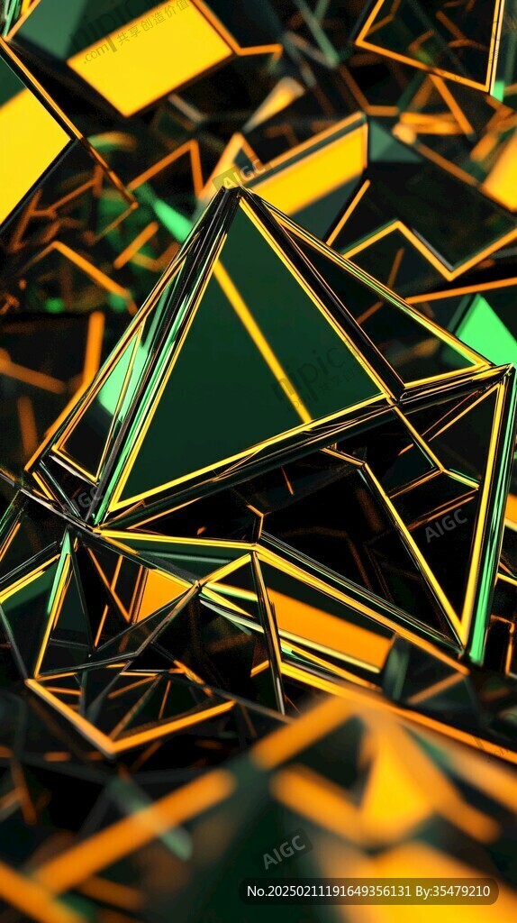 立體幾何黑金背景