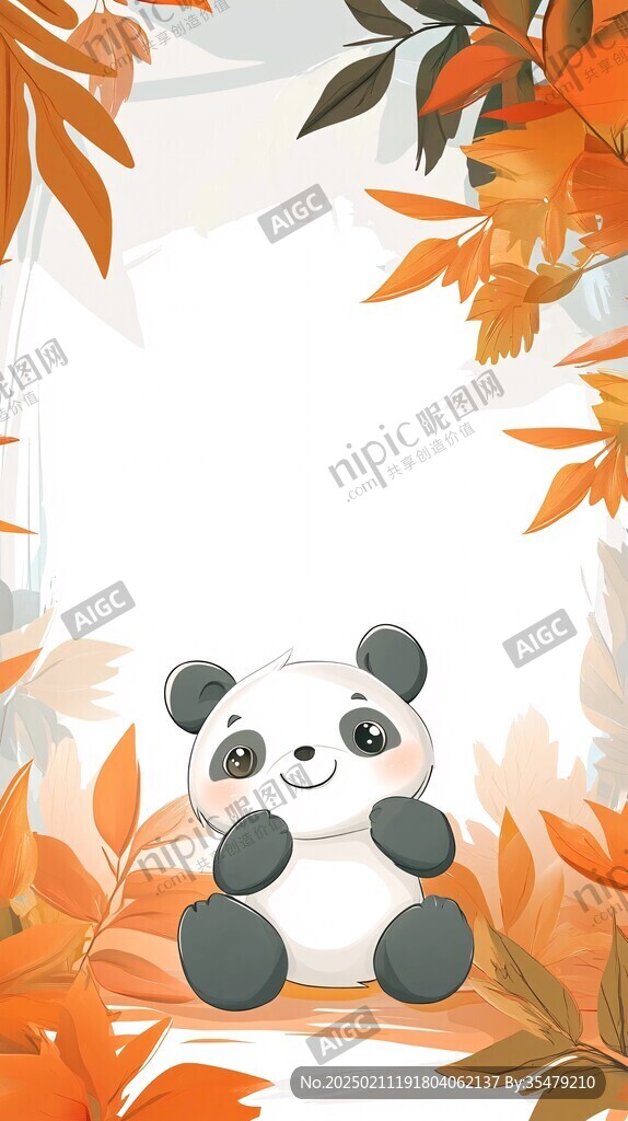 萌寶萌寵卡通熊貓海報