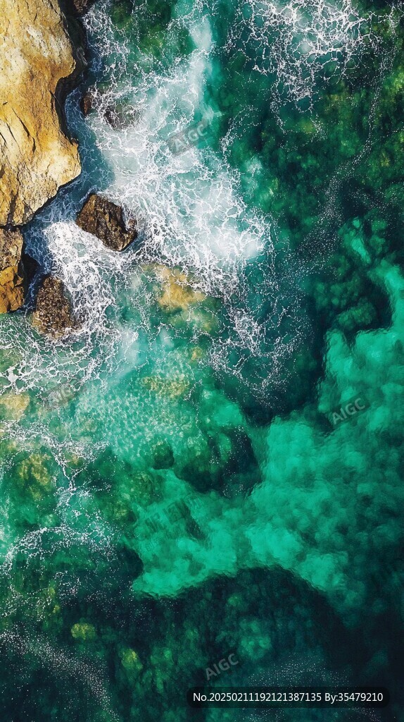 碧綠色海水