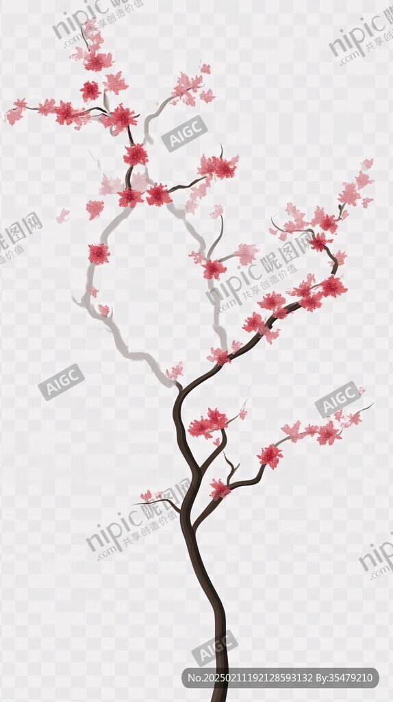 桃花桃枝桃樹設計