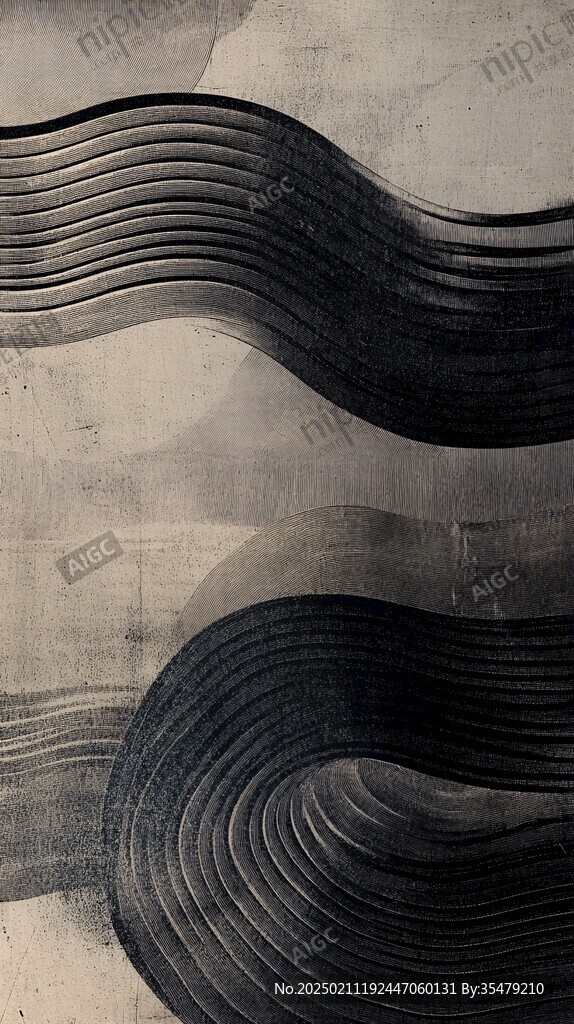 抽像藝術(shù)山水線條