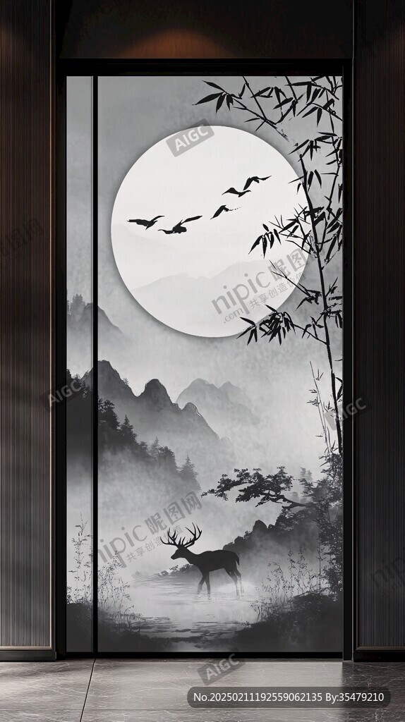 高端移門屏風(fēng)裝飾畫