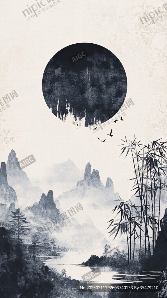 古典古風(fēng)復(fù)古傳統(tǒng)山水