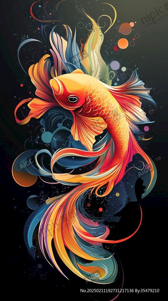 創(chuàng)意金魚潮流插畫