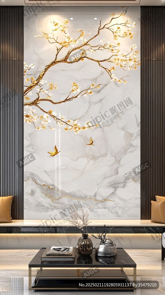 梅花輕奢背景墻