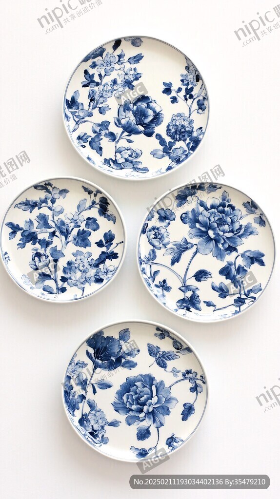 藍(lán)花瓷碟