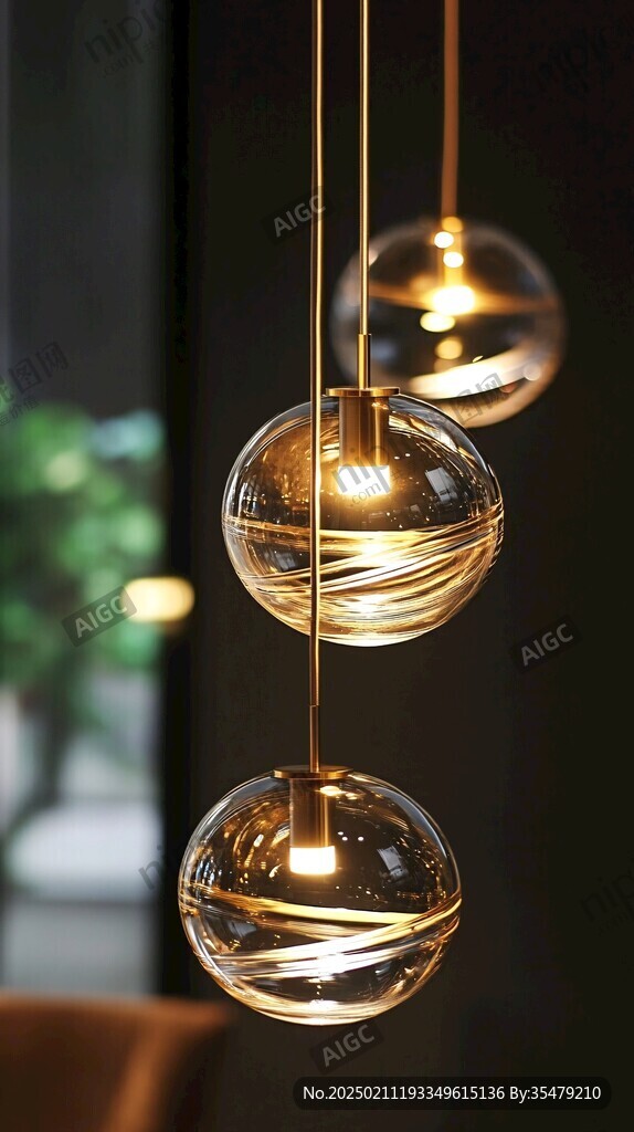 金色球形線藝吊燈