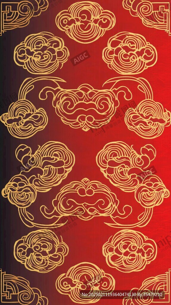 古典中式云紋吉祥暗紋