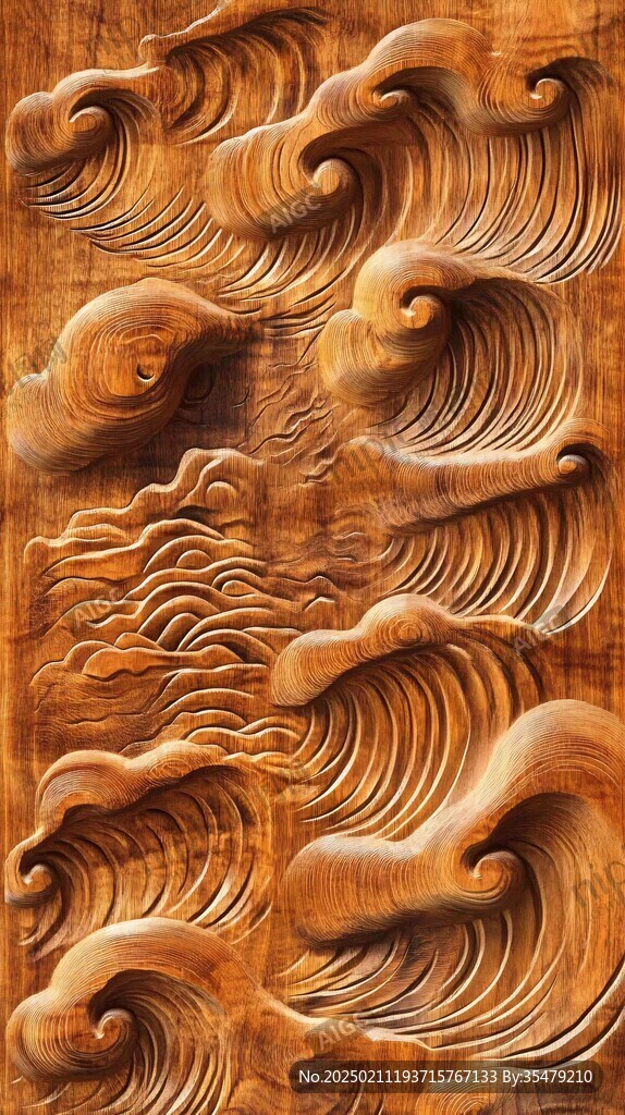 木雕海浪底紋