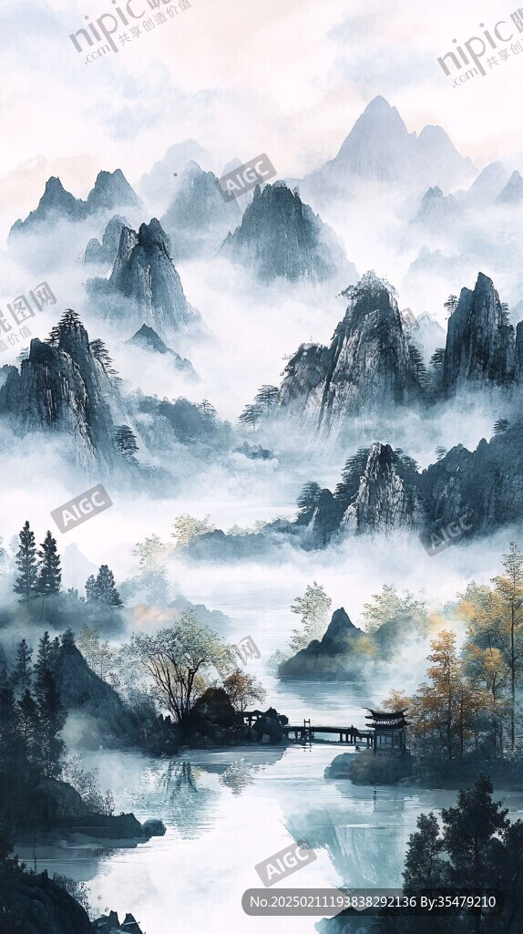 壁紙水墨山水