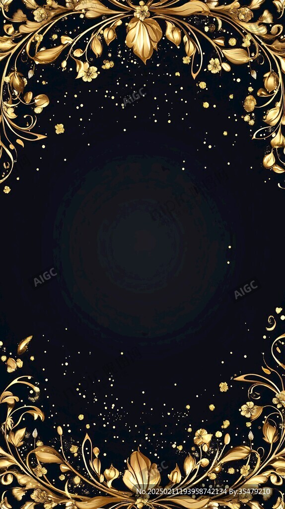 高清簡約黑金花