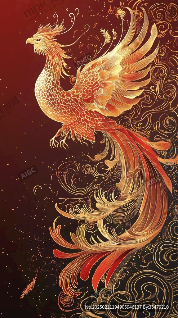鳳凰朱雀插畫