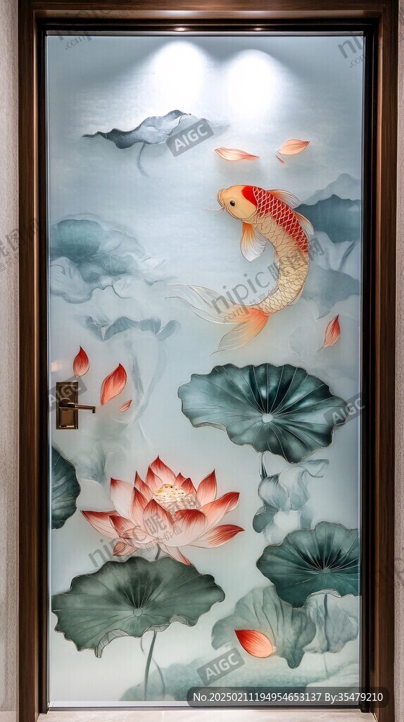 酒店錦鯉裝飾畫