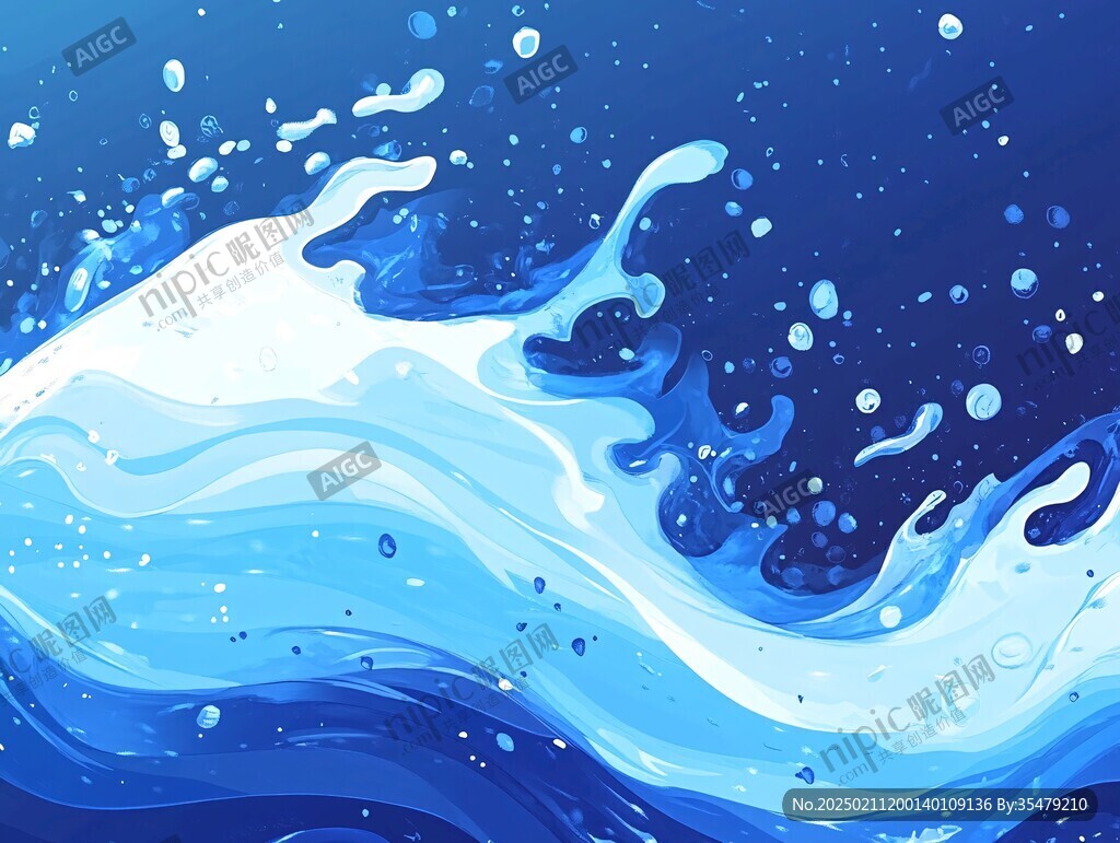 插畫(huà)水波
