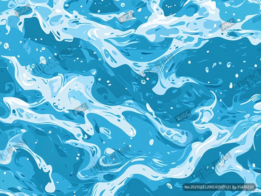 插畫水波