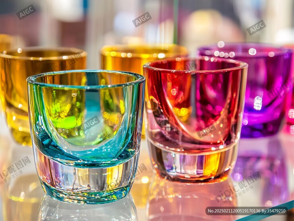 五彩玻璃杯