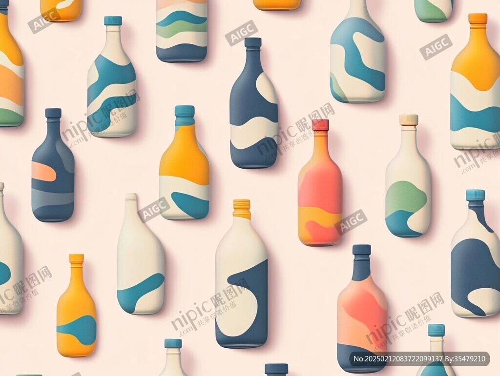 酒瓶智能貼圖