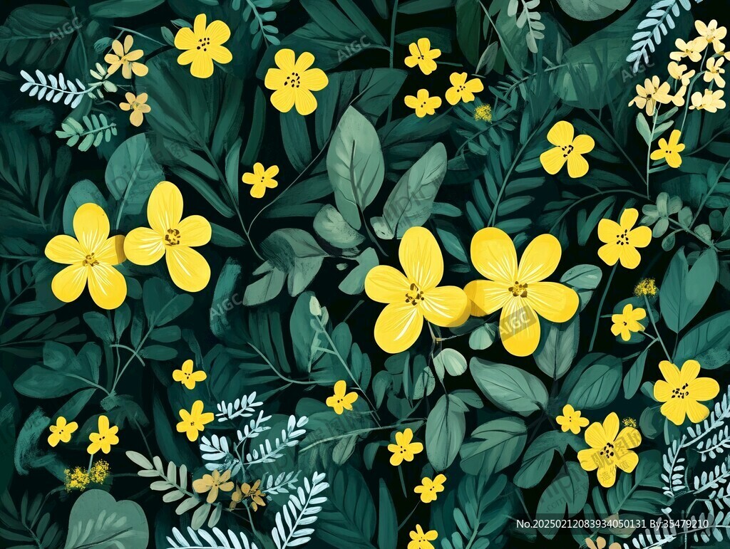 植物背景扁平插畫
