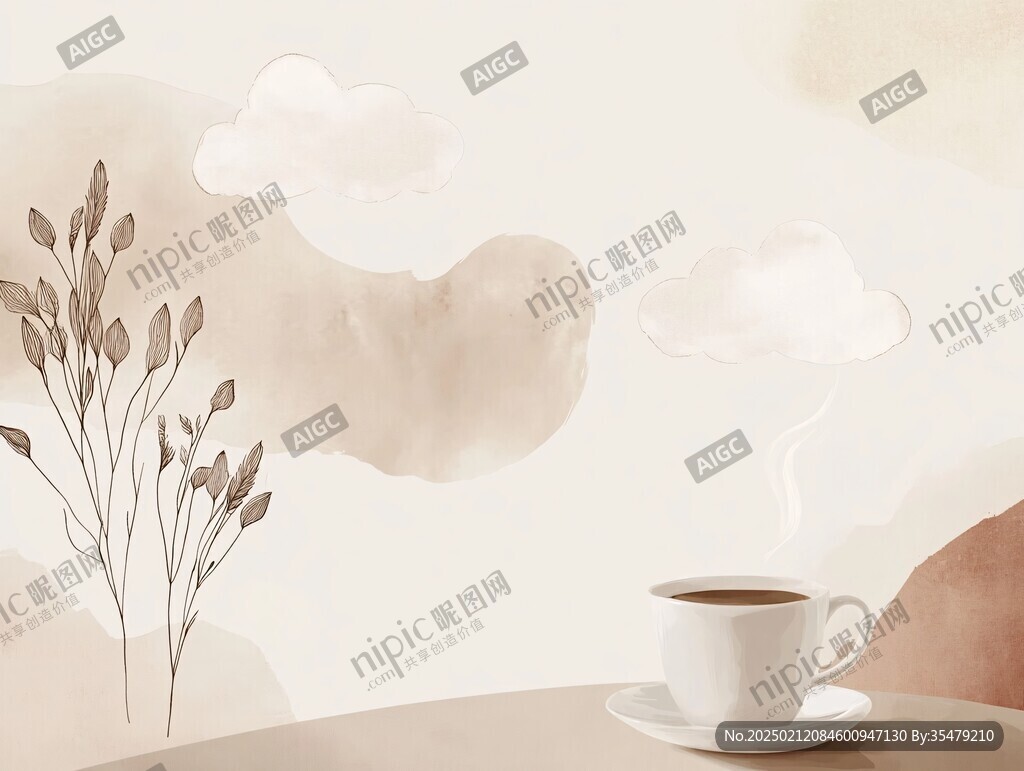手繪奶茶咖啡包裝插畫