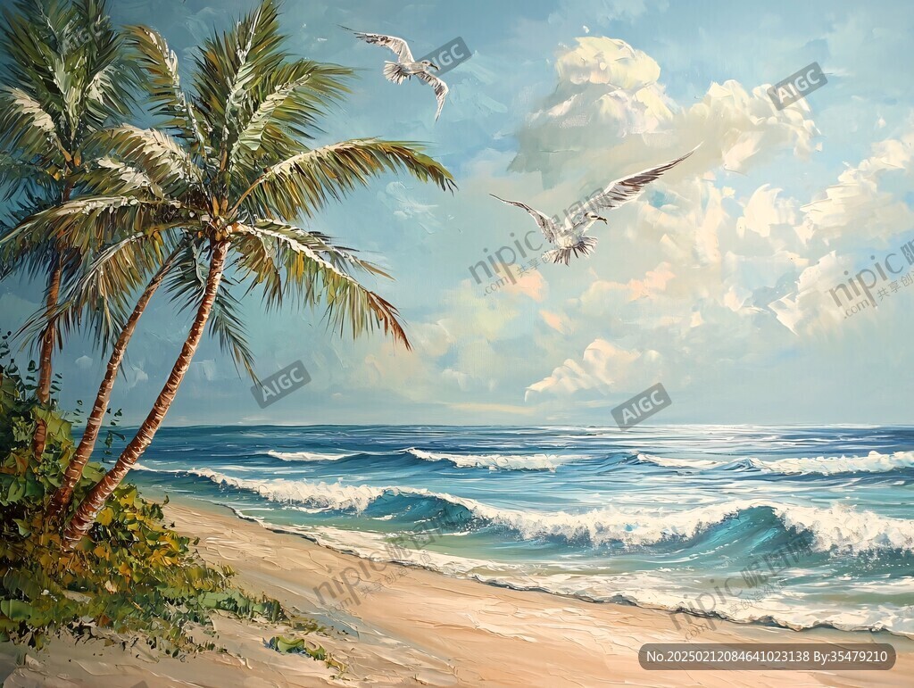 海灘風(fēng)景畫